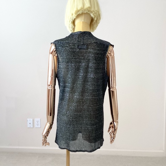 Isabel Marant Dark Grey Sleeveless V Neckline Top SZ 4/36 - Picture 3 of 8